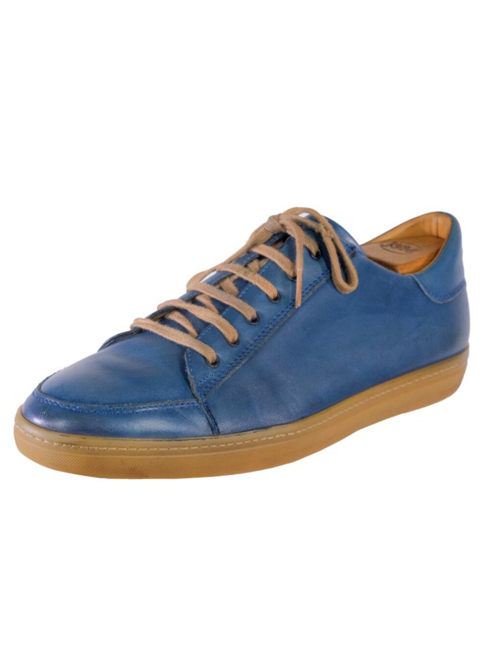 MEZLAN Fashion Sneakers Casual Shoes Low Top Sz. 8.5 M Blue Leather SPAIN